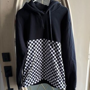 Black and White Checkered Men's Hoodie